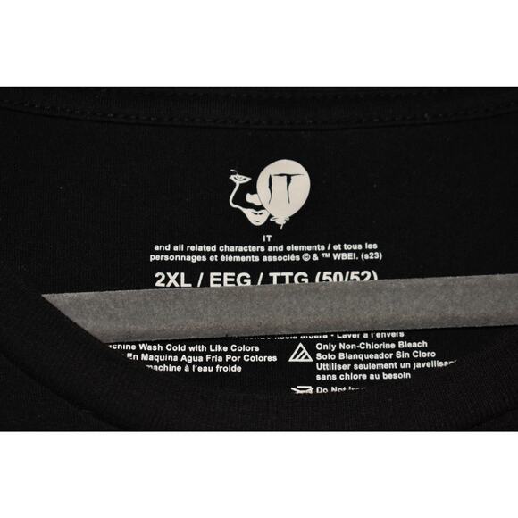 IT Pennywise You'll Float Too Graphic Black Short Sleeve Crewneck Tee Men's 2XL - Picture 3 of 3